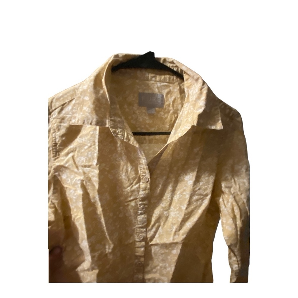 Pure Collection Yellow Floral Button Down Shirt - Picture 3 of 4